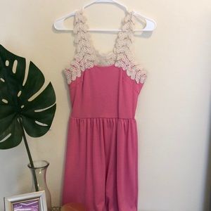 “Aina Be” Pink Crochet Dress